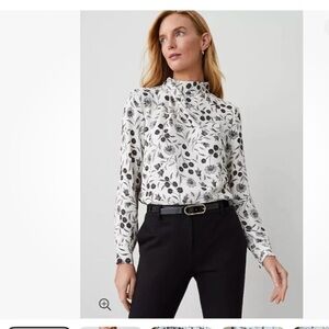 Ann Taylor Black Floral Blouse